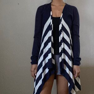 Asymmetrical Stripe Cardigan